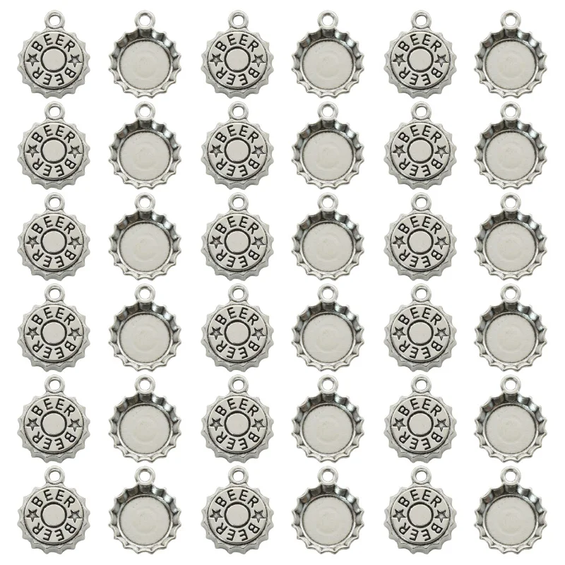 Vintage Fashion Stores - 15PCS Antique Silver Plated Beer Cap