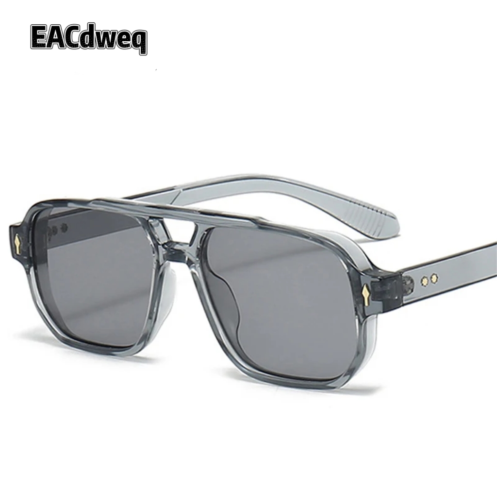 Vintage Fashion Aesthetic - Vintage Double Bridges Men Square Sunglasses