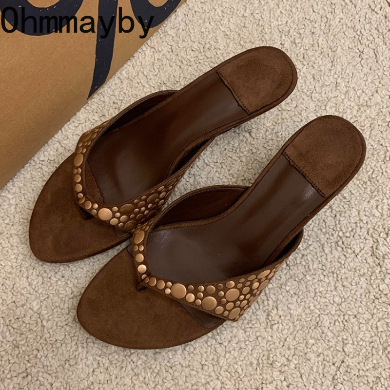 Vintage Fashion Ladies - Designer Vintage Clip Toe Women Slippers