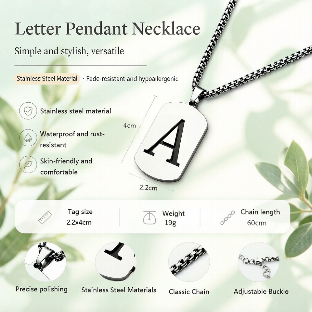 Personalized Stainless Steel I - огляд і ціна Vintage Fashion Necklace