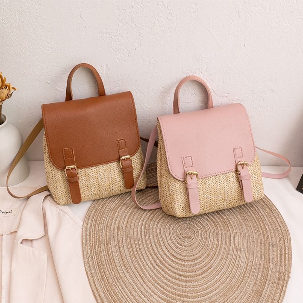 Fashion PU Leather Straw Backp - огляд і ціна Vintage Fashion Look